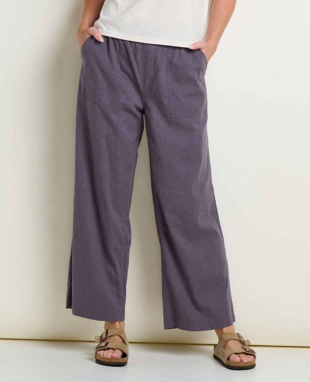 NEW TOAD&CO taj hemp wide leg pants in ash